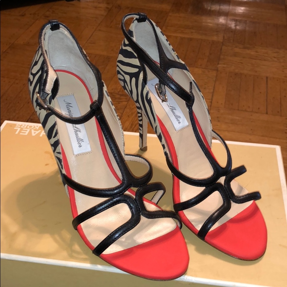Monique Lhuillier Black and Red Heels